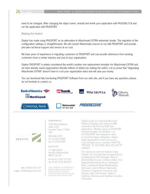 Attachmate Extra WHITE PAPER| ZEPHYR’S