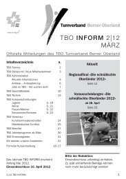 TBO INFORM 2|12 MÃRZ - Turnverband Berner Oberland