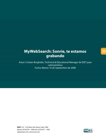 080816 - MyWebSearch, sonrie te estamos grabando - Eset