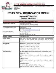 Information - wrestling nb, Lutte New Brunswick Wrestling Home