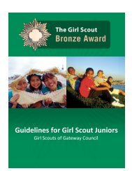 Bronze Award Guidelines - Girls - Girl Scouts of Gateway Council