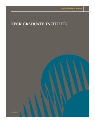 KGI Graphic Standards Manual - Keck Graduate Institute