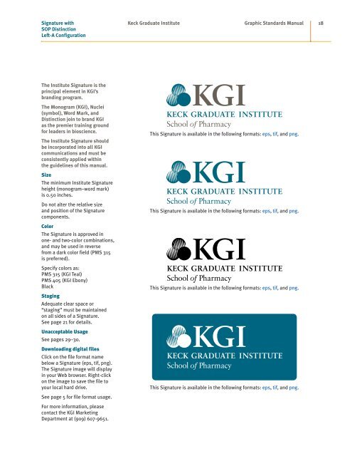 KGI Graphic Standards Manual - Keck Graduate Institute