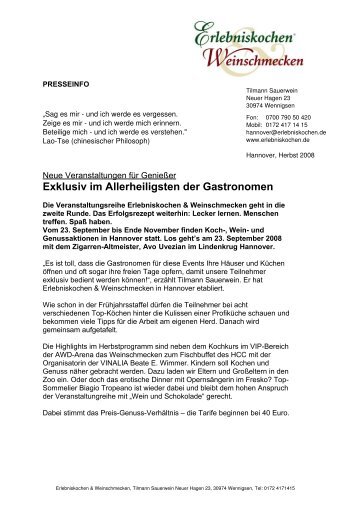 Exklusiv im Allerheiligsten der Gastronomen