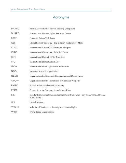 A Framework for Regulation - Private Security Monitor