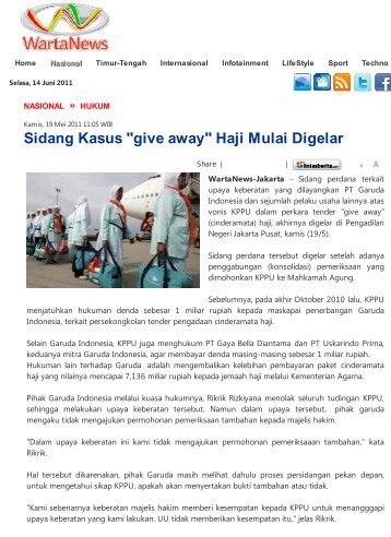 Sidang Kasus "give away" Haji Mulai Digelar