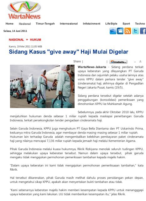 Sidang Kasus "give away" Haji Mulai Digelar
