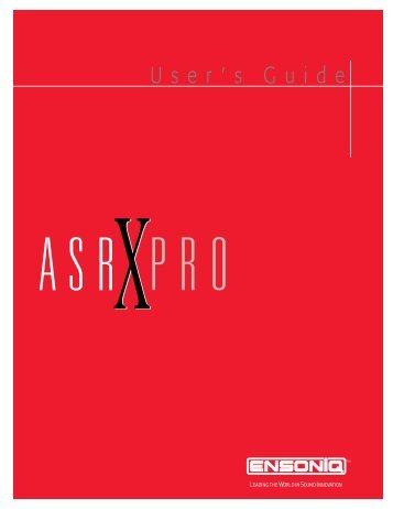 ASR-X Pro User's Guide 3.00 - Thesoniq