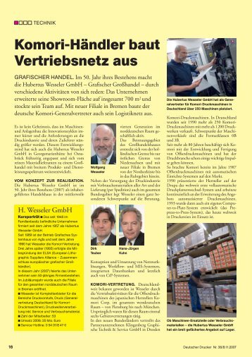 Komori-Händler baut Vertriebsnetz aus - Hubertus Wesseler