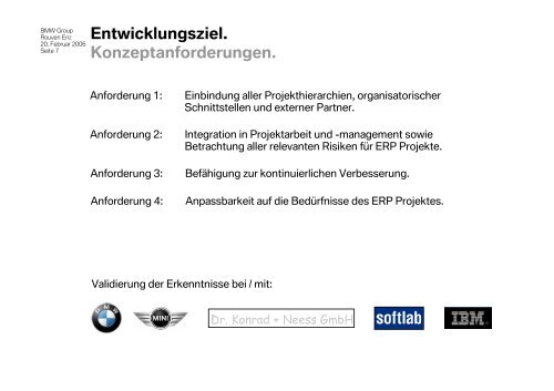 Risikomanagement in ERP Projekten. Ein Konzept am Beispiel der ...