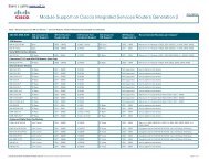 Module Support on Cisco's Integrated Services Routers Generation 2