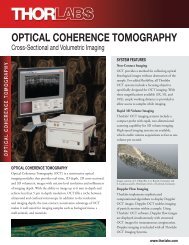 OPTICAL COHERENCE TOMOGRAPHY - Thorlabs, Inc.