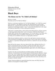 black boys the litmus test for no child left behind