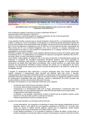 Progetto di riqualificazione ambientale dell'area - osservatorio del ...