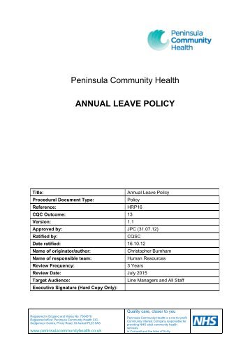 Annual Leave Policy