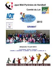 Ligue Midi-Pyrénées de Handball Comité du Lot GRAMAT