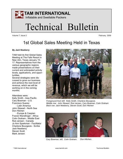 Tech Bulletin tech bulletin_feb09 - TAM International - Web Portal