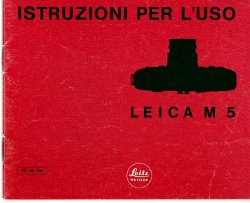 Leica M5 libretto d'istruzioni 12/1971 Italiano (PDF 1 ... - Marco Cavina