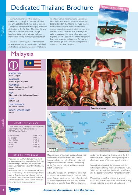 Dedicated Thailand Brochure Malaysia - Thompsons Tours