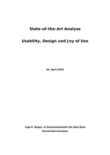 State-of-the-Art Analyse Usability, Design und Joy of Use