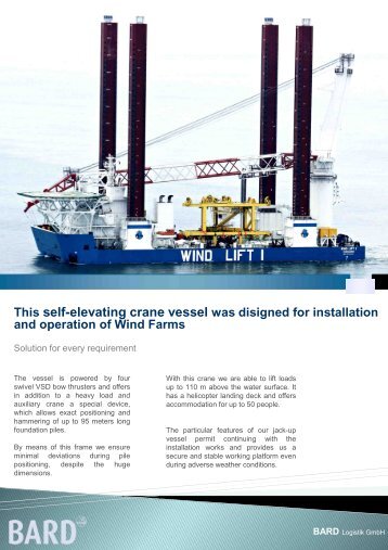 This self-elevating crane vessel was disigned for installation and ...