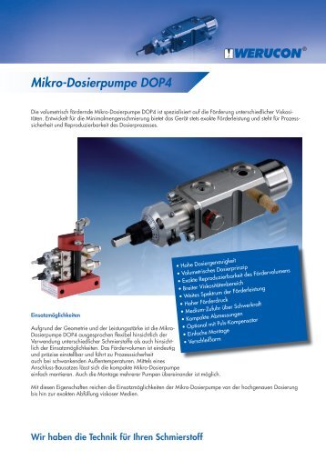 Mikro-Dosierpumpe DOP4 - Werucon Automatisierungstechnik GmbH