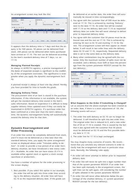 ASPECT4 Logistics A Presentation of Release 9.1