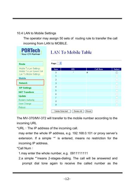 MV-370 / MV-372 VoIP GSM Gateway User Manual ... - LinkShop