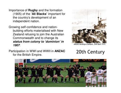 The Development of New Zealand and its Relationship with the ...