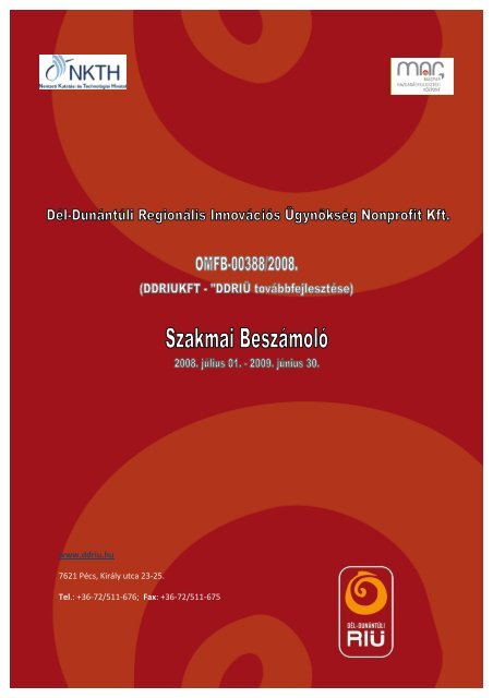 I. Szakmai BeszÃ¡molÃ³ (2008-2009)