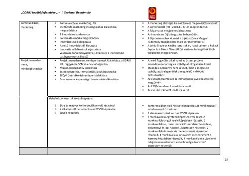 I. Szakmai BeszÃ¡molÃ³ (2008-2009)