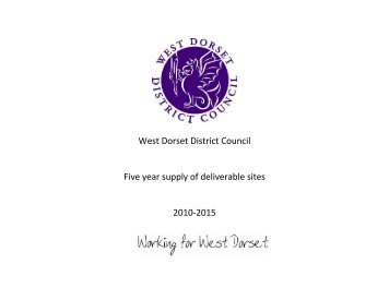 West Dorset District Council Five year supply of ... - Dorsetforyou.com