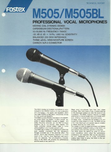 Fostex M505/M505BL microphone technical report - Coutant.org