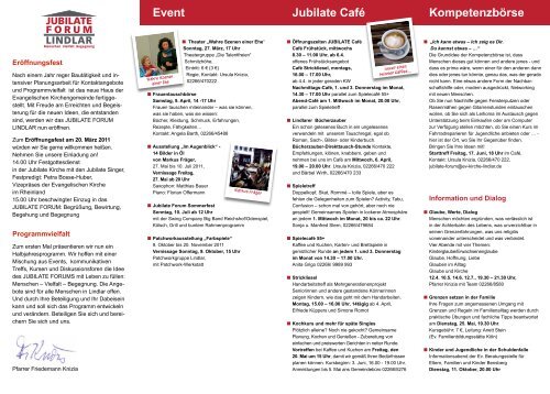 Programm März - Oktober 2011 - Evangelische Kirchengemeinde ...