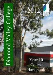Year 10 Course Handbook - Diamond Valley College