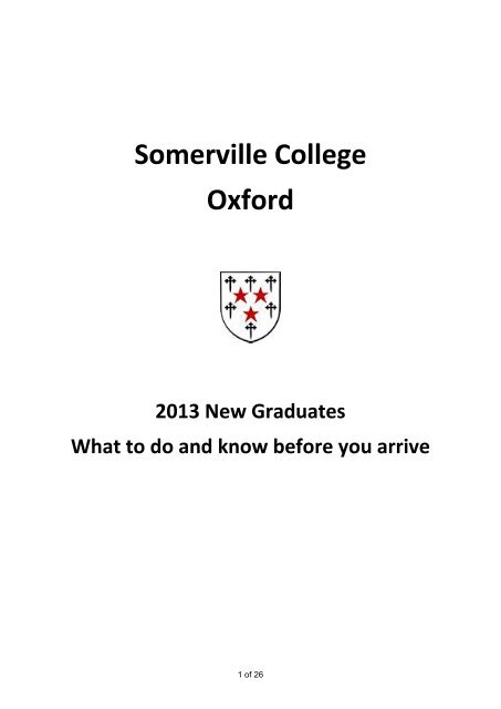 Paid work while studying - Somerville College - University of Oxford