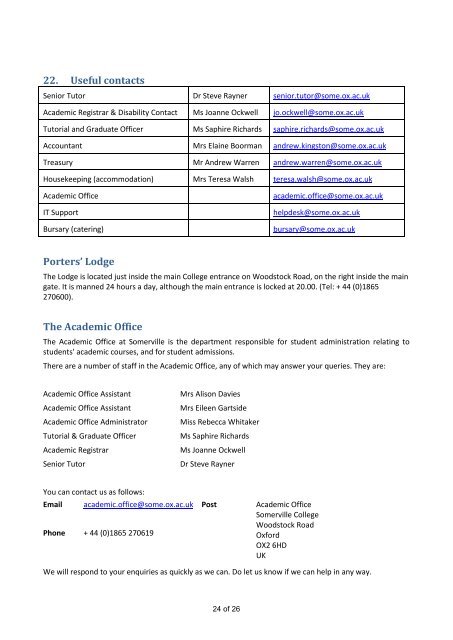 Paid work while studying - Somerville College - University of Oxford