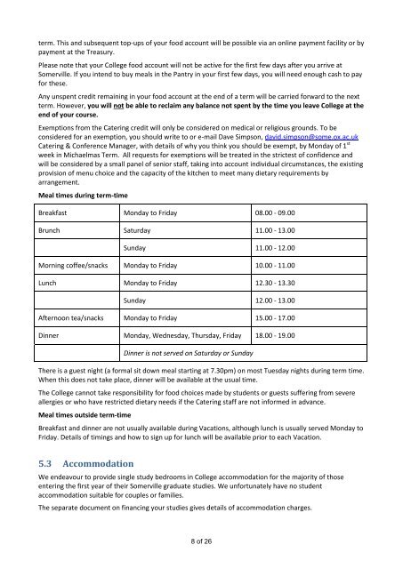 Paid work while studying - Somerville College - University of Oxford