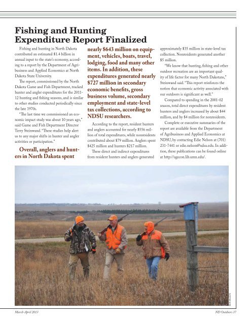 March_April 2013.pdf - North Dakota Game and Fish