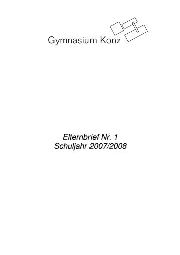 Elternbrief Nr. 1 (07/08) - Gymnasium · Konz