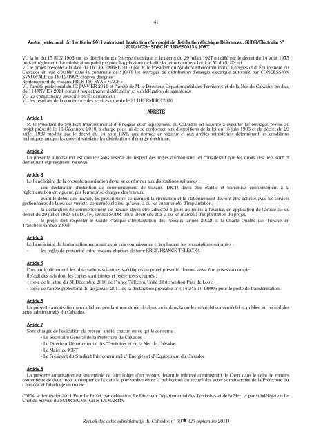 Recueil des actes administratifs nÂ° 60 du 26 septembre 2011