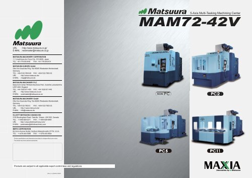 Matsuura mam72-42v