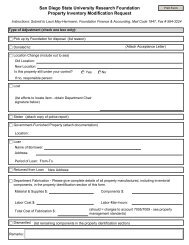 Property Inventory Modification Request Form - SDSU Research ...