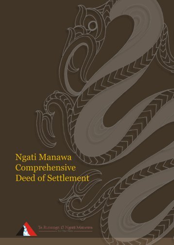 Ngati Manawa Comprehensive Deed of Settlement - Te Puni Kokiri