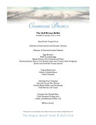 Brunch Menu - Naples Beach Hotel & Golf Club