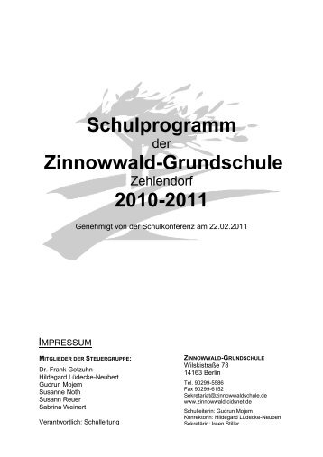 Schulprogramm Zinnowwald-Grundschule 2010-2011