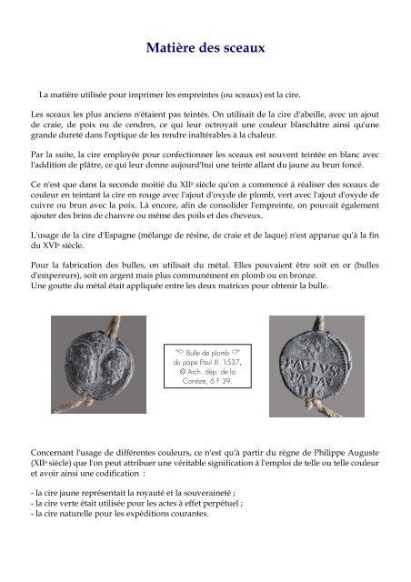 SCEAUX ET SIGILLOGRAPHIE DANS LE BAS LIMOUSIN - Archives ...