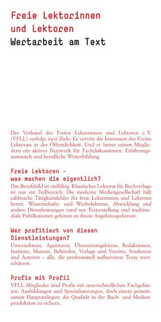 VFLL verbindet - Textkultur Claudia Heinrich