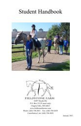 Student Handbook - Fieldstone Farm Therapeutic Riding Center