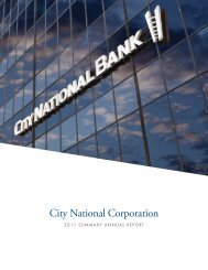 City National Corporation - Thecorporatelibrary.net